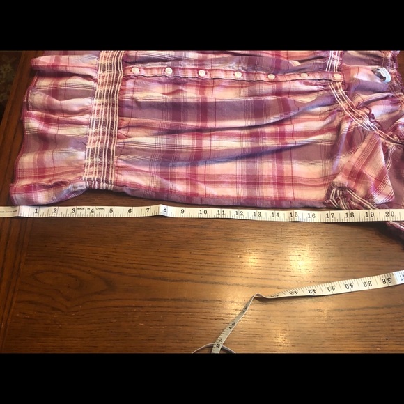 SALE Plaid Peasant Style Blouse - Picture 8 of 9